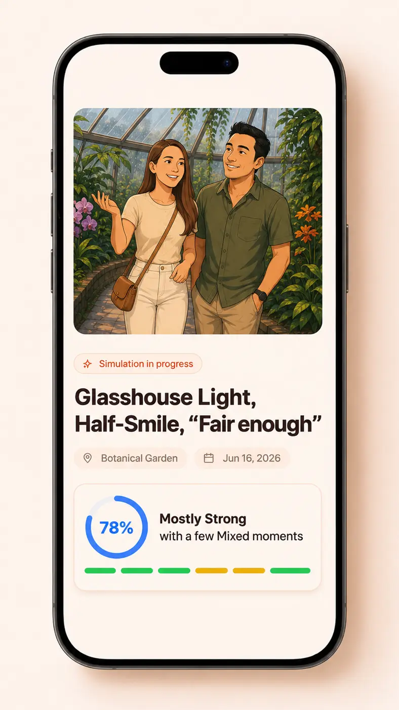 Two Simmies on a simulated date