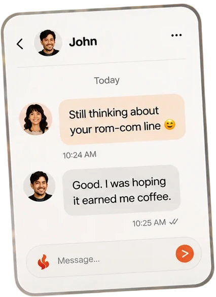In-app chat between the matched couple